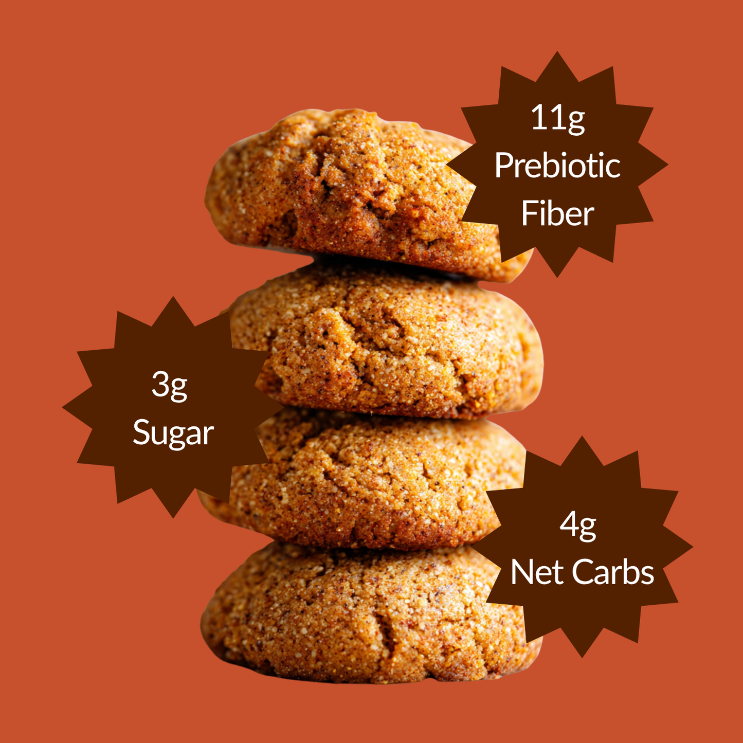 Sweet Logic Mini Cookies - Pumpkin Chai Spice - Nut Free - Gluten Free - Keto - High Fiber - Non-GMO - Low Carbs - Low Sugar (3-pack)