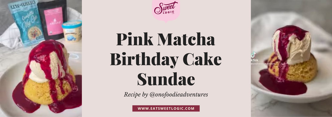 Pink Matcha Birthday Cake Sundae