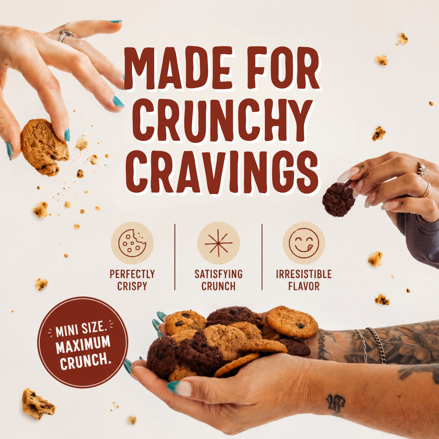 Sweet Logic Mini Cookies - Double Chocolate Cookies - Nut Free - Gluten Free Snacks - Keto - High Fiber - Non-GMO - Low Sugar - Low Carbs - Diabetic & Gut Friendly Desserts