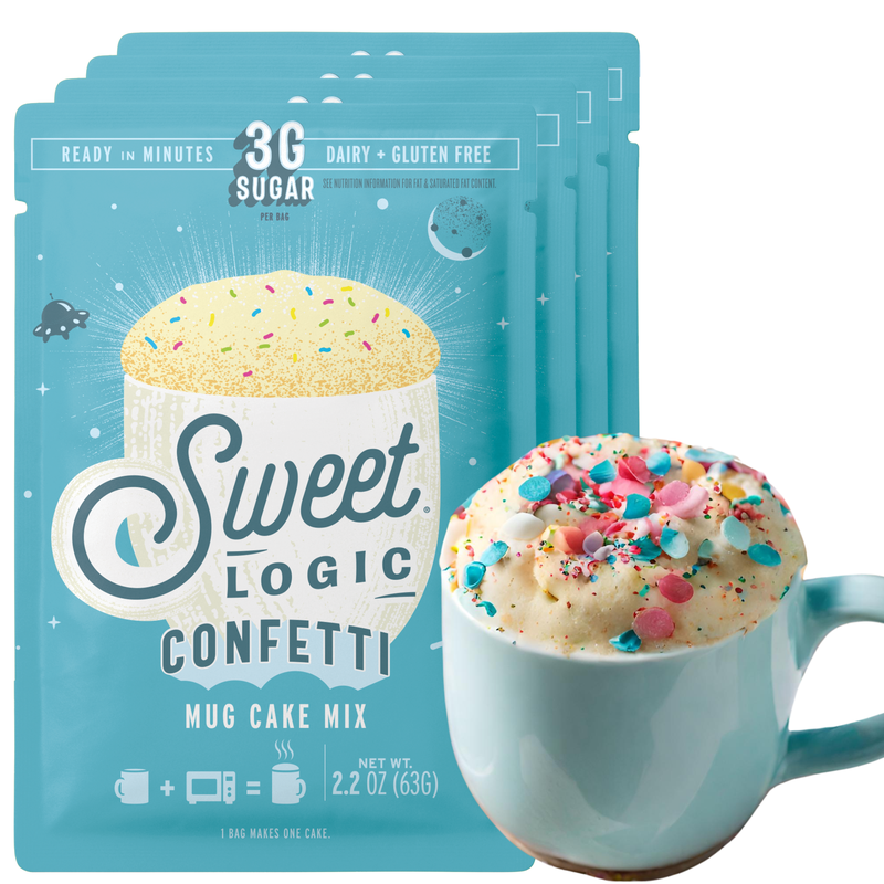 Keto Confetti Mug Cake  (4-Pack) Low Carb, Low Sugar, Gluten Free