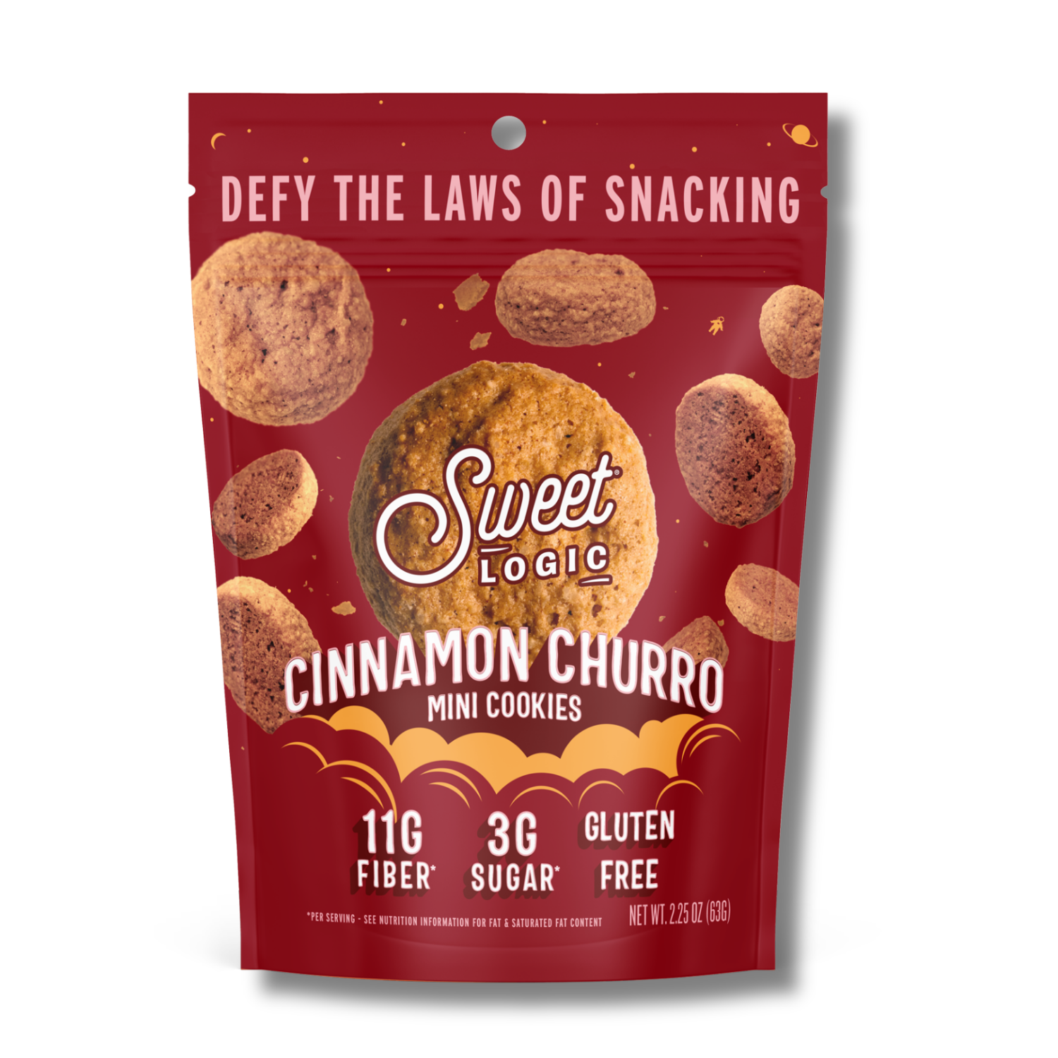Sweet Logic Mini Cookies - Cinnamon Churro Cookies - Nut Free - Gluten Free Snacks - Keto - High Fiber - Non-GMO - Low Sugar - Low Carbs - Diabetic & Gut Friendly Desserts