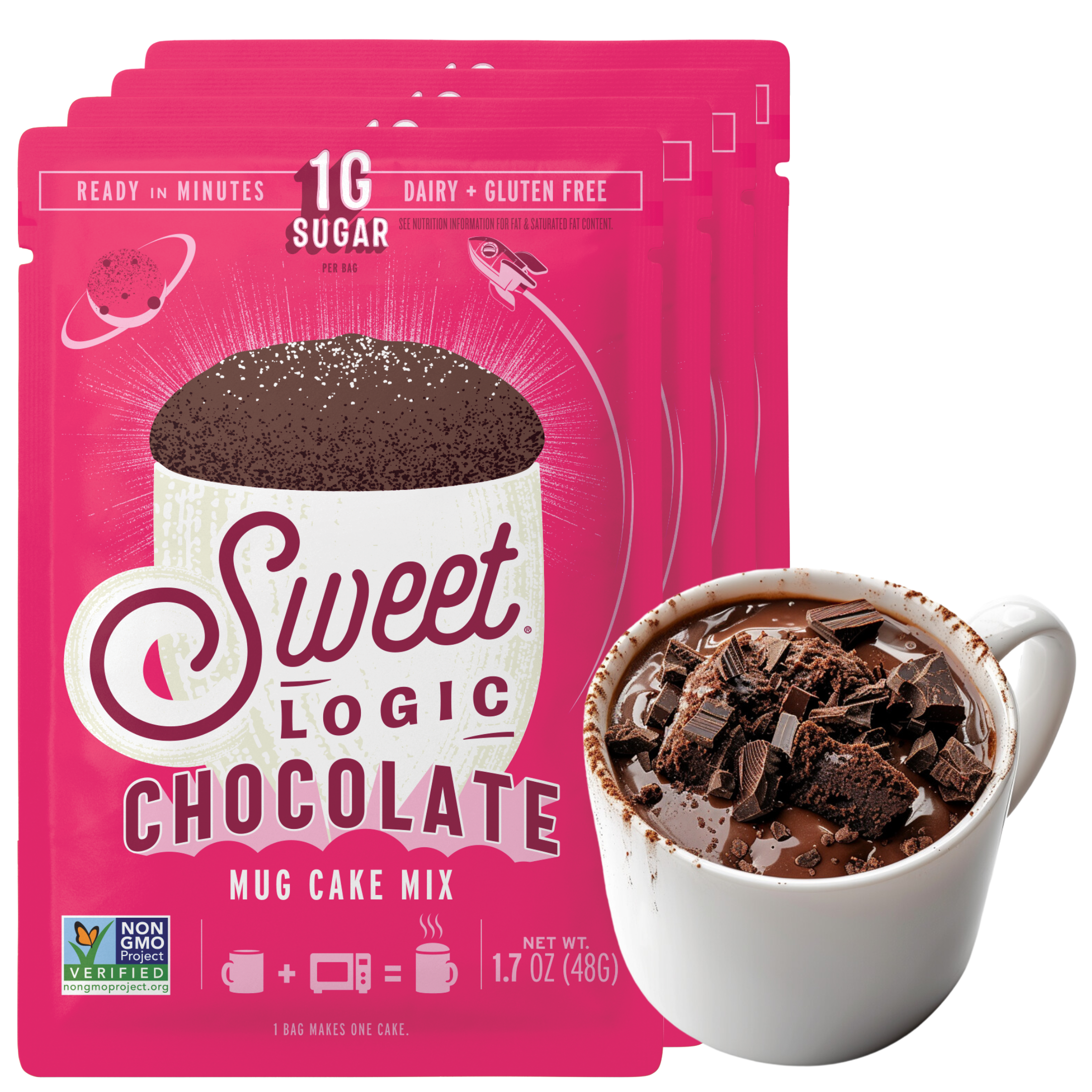 Keto Chocolate Mug Cake  (4-Pack) Low Carb, Low Sugar, Gluten Free