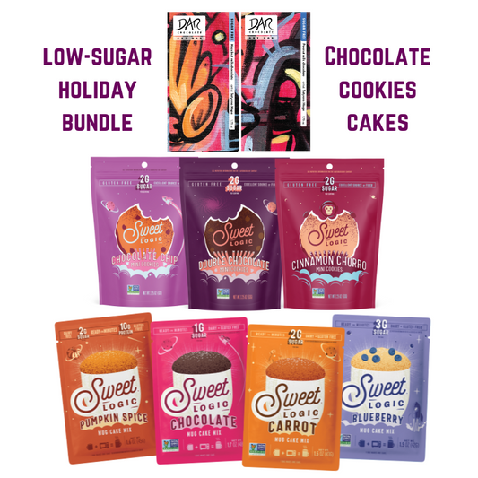 Diabetic Friendly Holiday Gift Bundle: Cookies, Chocolate, Mug Cake Mixes