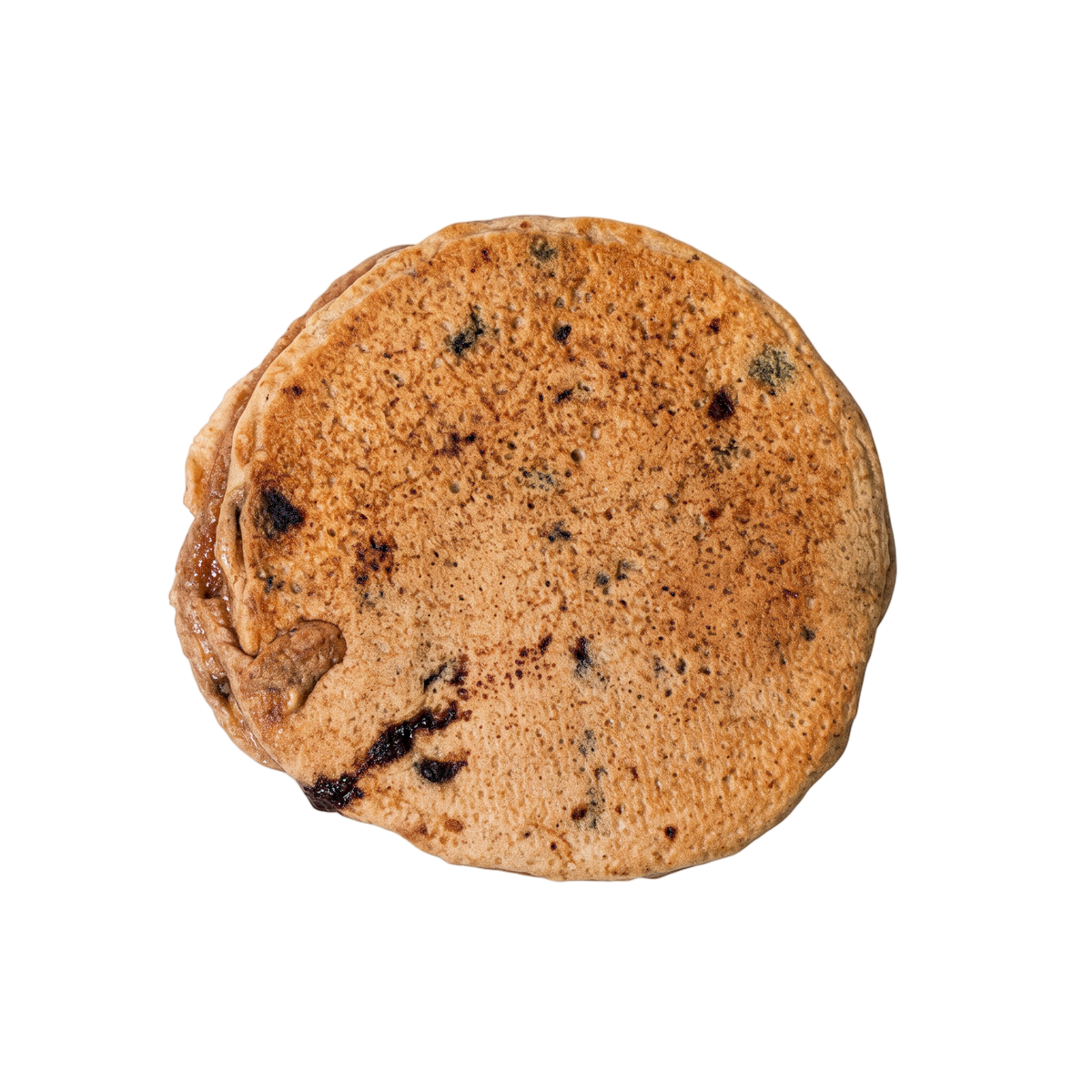 A single Chocolate Chip protein pancake