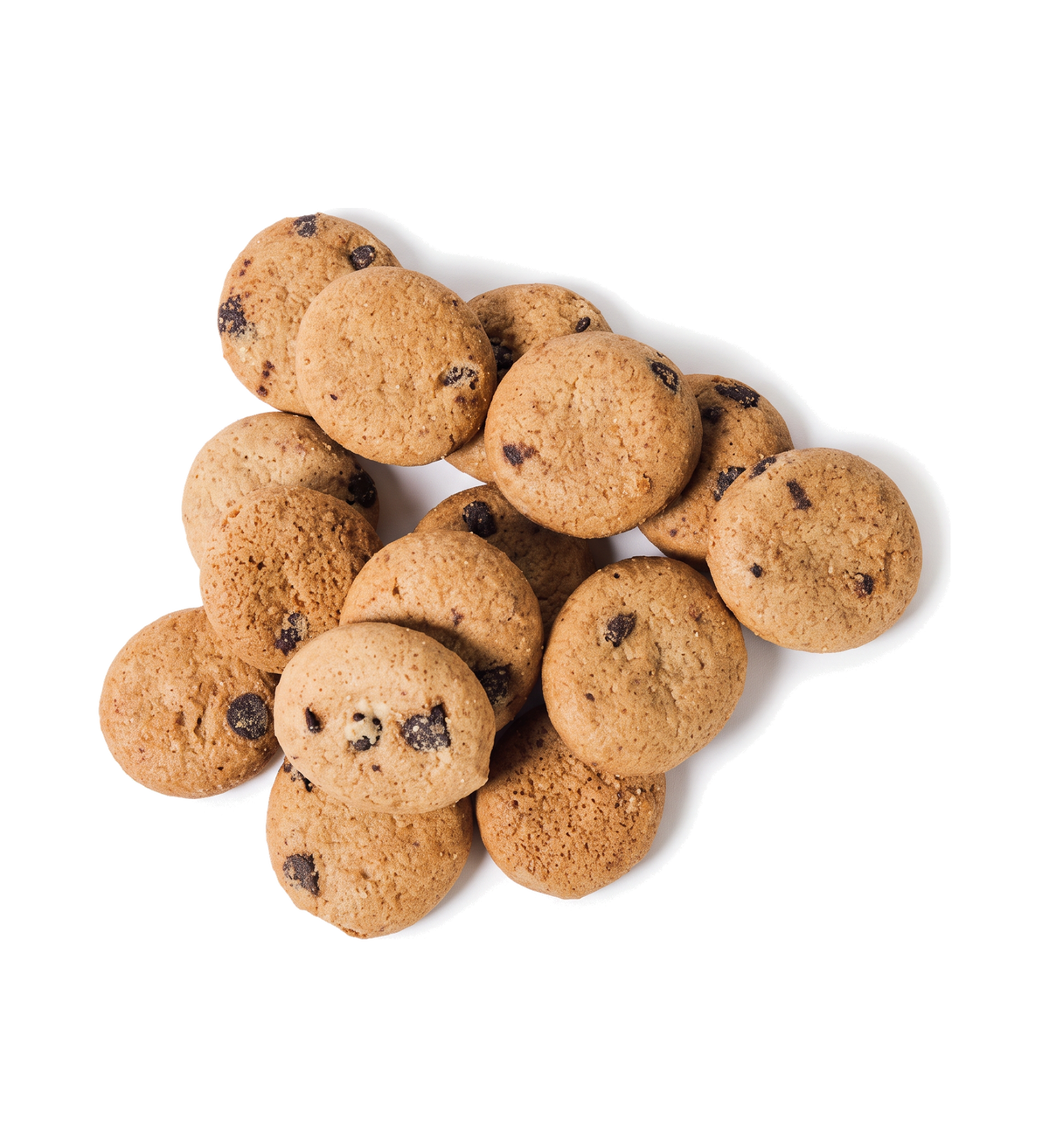 Chocolate Chip mini cookies in a pile