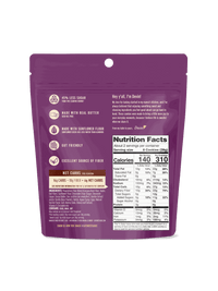 Chocolate Chip mini cookies pouch, back with nutrition facts and ingredients