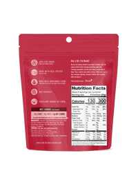 Cinnamon Churro mini cookies pouch, back with nutrition facts and ingredients