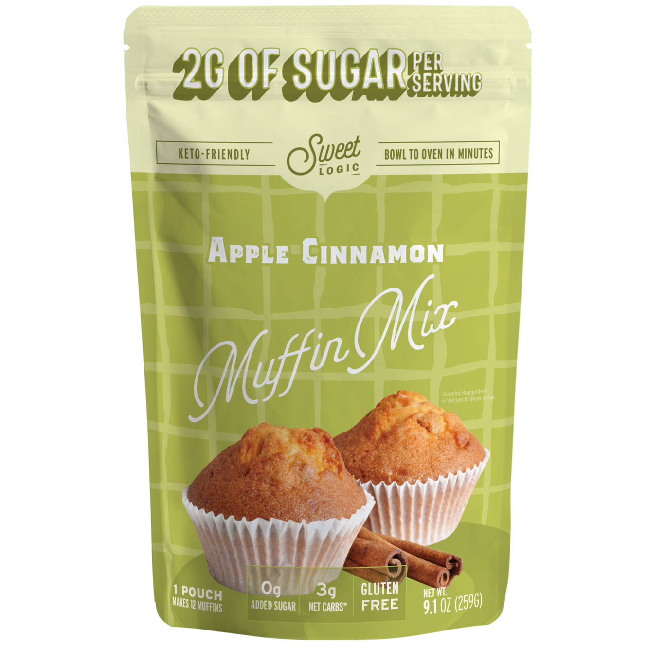 Keto Apple Cinnamon Muffin Baking Mix (1-Pack) Low Carb, Low Sugar, Gluten Free