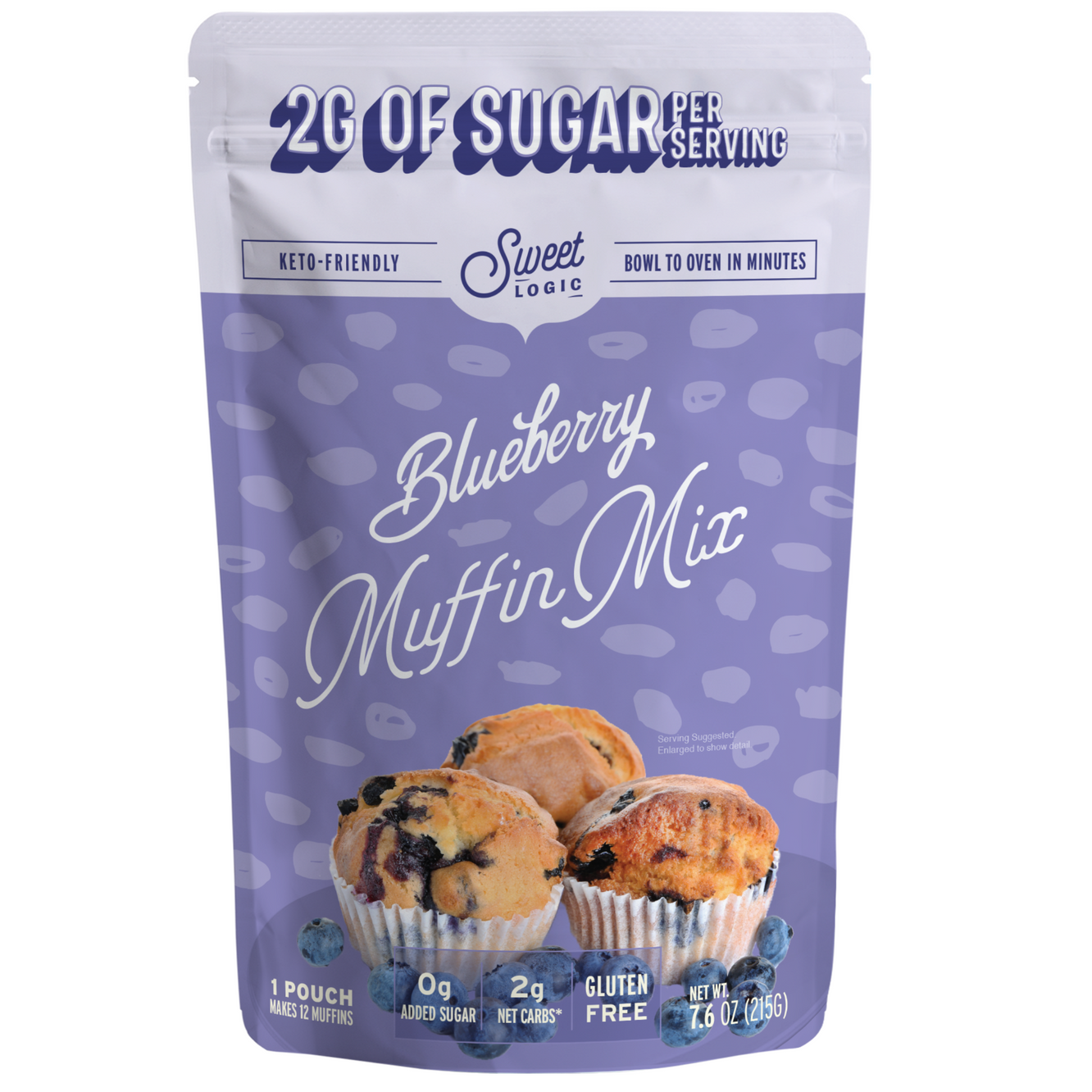 Keto Blueberry Muffin Baking Mix (1-Pack) Low Carb, Low Sugar, Diabetic Friendly, Gluten Free