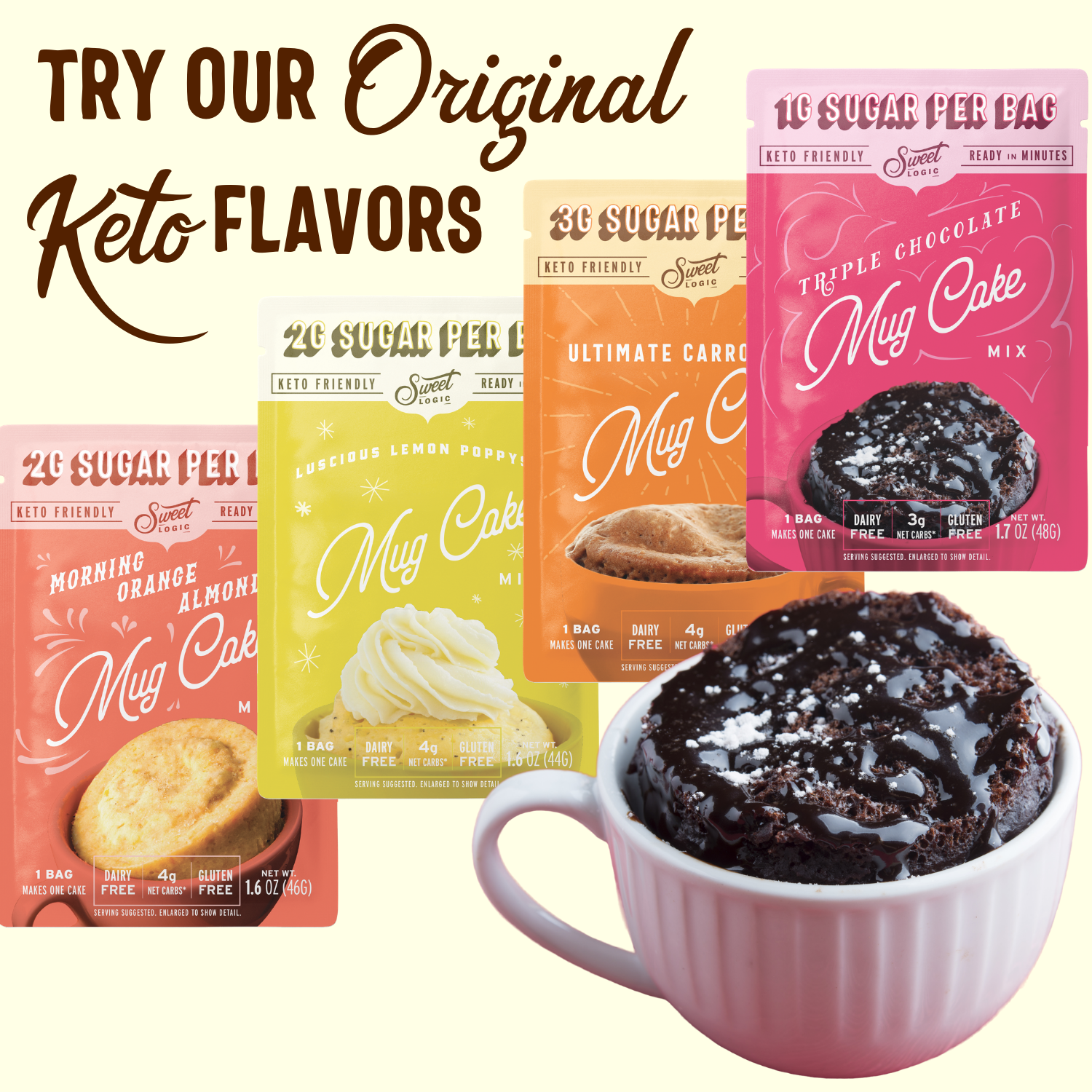 Keto PB Cookie Mug Mix (5-Pack) Vegan, Low Carb, Low Sugar, Gluten Free